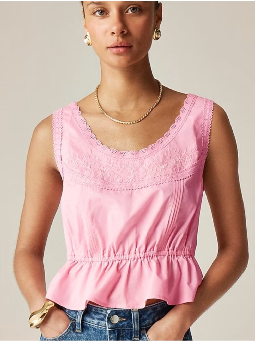 NWT J Crew Embroidered Cropped Top